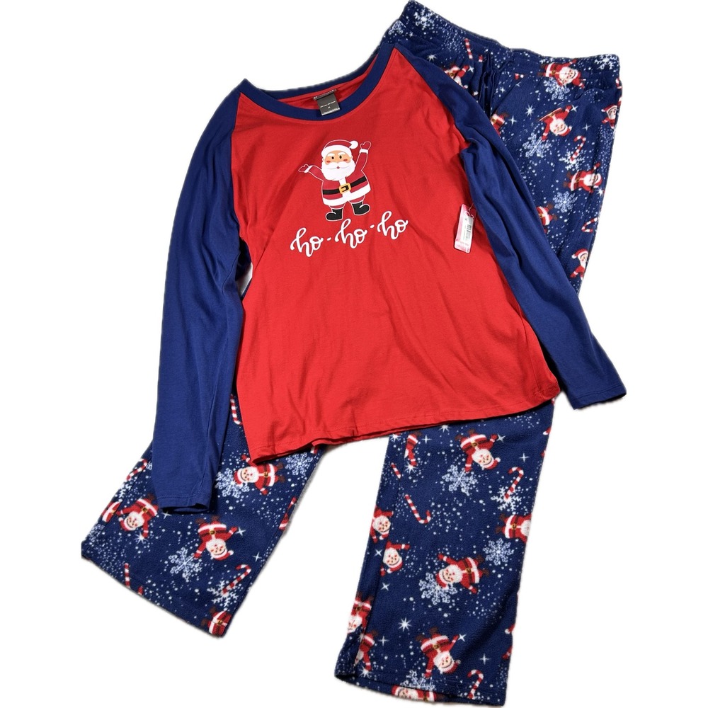 Jammies by HIPstyle Women's M Christmas Pajama Set Santa Ho Ho Ho Fleece Pants